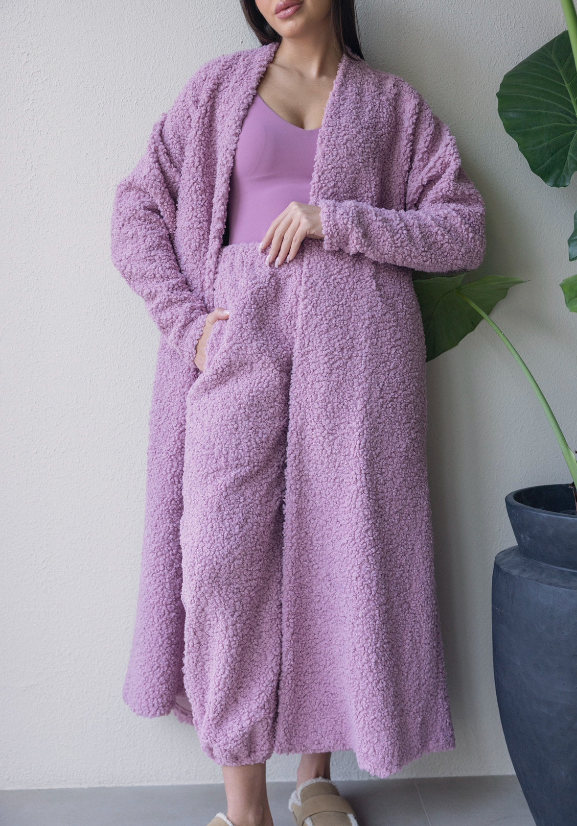 pink berry shearling set